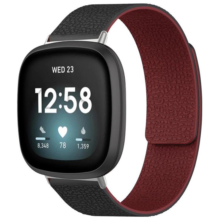xDfind Litchi Texture Magnetic Silicone Watch Band, For Fitbit Charge 5 / Charge 6, For Fitbit Versa 4/Versa3/Sense2/Sense, For Fitbit Inspire 2 / Ace 3, For Fitbit Charge 4 / Charge 3