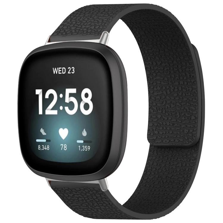 xDfind Litchi Texture Magnetic Silicone Watch Band, For Fitbit Charge 5 / Charge 6, For Fitbit Versa 4/Versa3/Sense2/Sense, For Fitbit Inspire 2 / Ace 3, For Fitbit Charge 4 / Charge 3