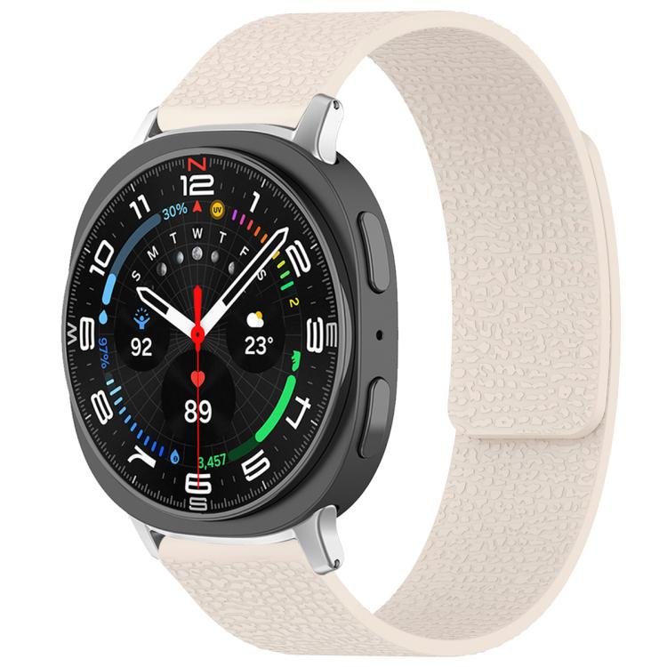 xDfind Litchi Texture Magnetic Silicone Watch Band, For Samsung Galaxy Watch Ultra/Ultra 2025, For Samsung Galaxy Watch8 / 8 Classic, For Samsung Galaxy Watch 7 / 6 / 5 / FE, For Samsung Galaxy Fit3 SM-R390