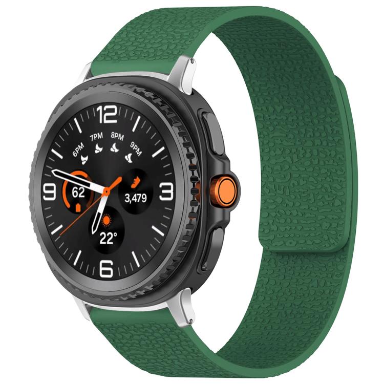 xDfind Litchi Texture Magnetic Silicone Watch Band, For Samsung Galaxy Watch Ultra/Ultra 2025, For Samsung Galaxy Watch8 / 8 Classic, For Samsung Galaxy Watch 7 / 6 / 5 / FE, For Samsung Galaxy Fit3 SM-R390