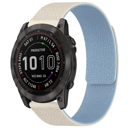 xDfind Litchi Texture Magnetic Silicone Watch Band, For Garmin Fenix 8/7X/6X/5X 26mm, For Garmin Fenix 8/7/6/5 22mm, For Garmin Fenix 8/7S/6S/5S 20mm, For Garmin Forerunner 45 / 45S / Swim 2 18mm