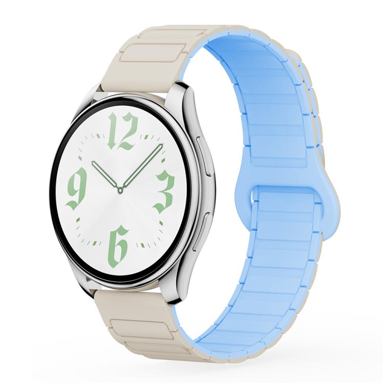 xDfind Reverse Buckle Tri-beads Magnetic Silicone Watch Band, 20mm, 22mm