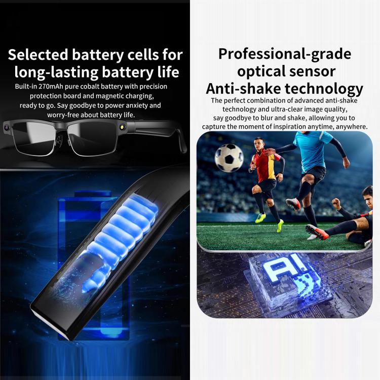 L802 Smart Glasses with 8MP HD Camera Video Recording WiFi Transmission Al Smart Voice Assistant Smart Wearable Headset