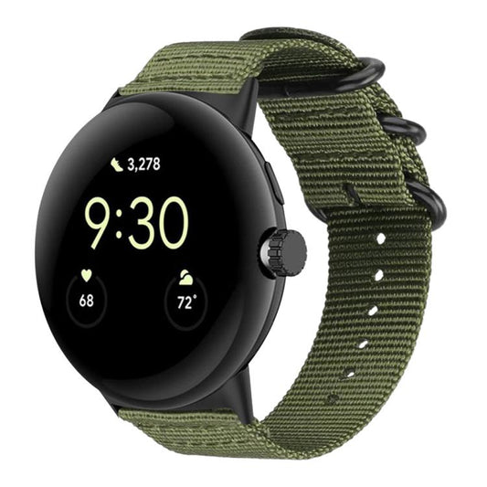 xDfind Ring Buckle Nylon Canvas Watch Band, For Google Pixel 5 / 4 / 3 / 2 / 1 41mm, For Google Pixel Watch 5 / 4 / 3 45mm