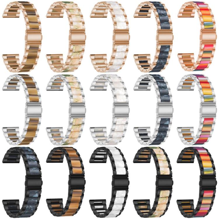 xDfind Three Beads Metal Resin Watch Band, 14mm, 18mm, 20mm