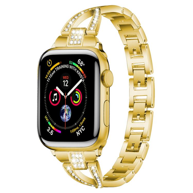 xDfind X-Shaped Single Row Diamond Metal Watch Band, For Apple Watch 42 / 44 / 45 / 46 / 49mm, For Apple Watch 38 / 40 / 41 / S10 42mm