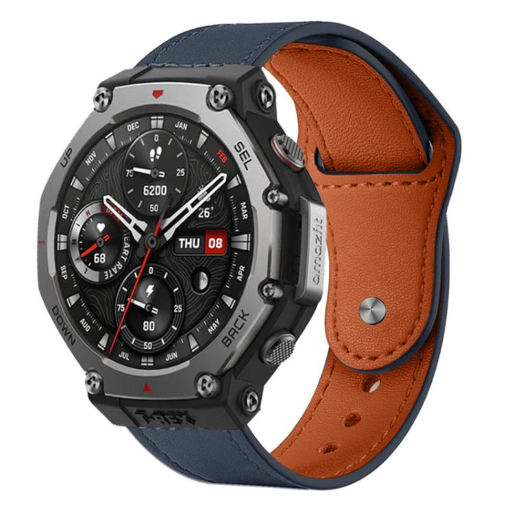 xDfind Rivet Buckle Genuine Leather Watch Band, 22mm