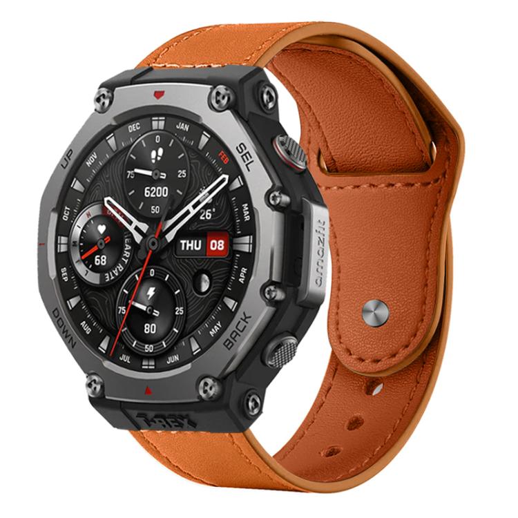 xDfind Rivet Buckle Genuine Leather Watch Band, 22mm