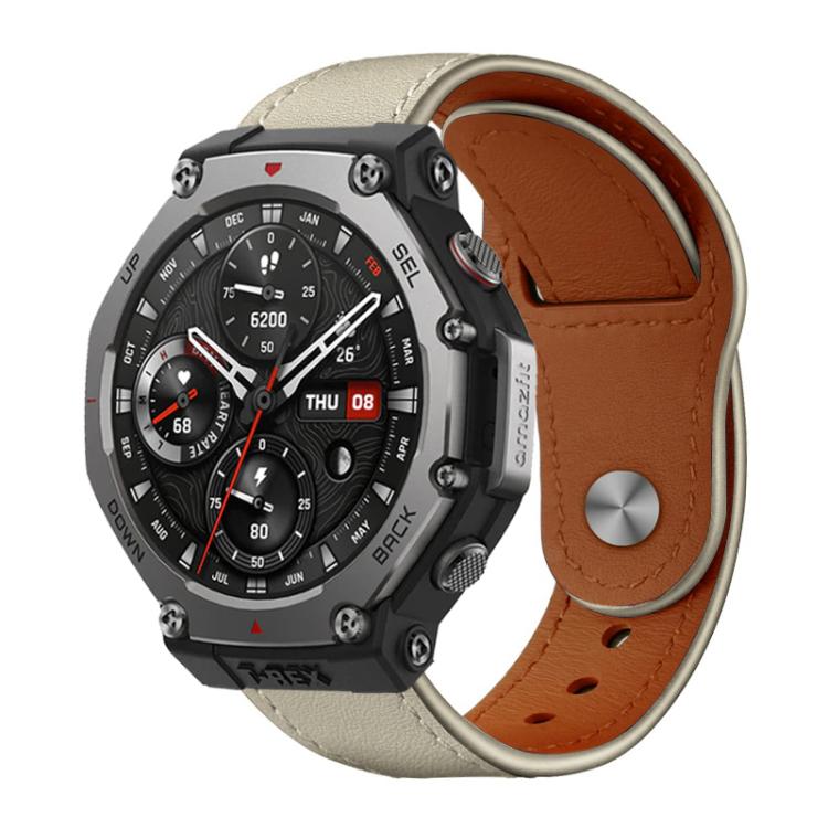 xDfind Rivet Buckle Genuine Leather Watch Band, 22mm