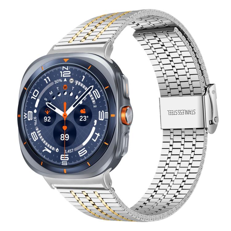 xDfind Seven Beads Buckle Stainless Steel Watch Band, For Samsung Galaxy Watch Ultra / Ultra 2025, For Samsung Galaxy Watch8 / 8 Classic, For Samsung Galaxy Watch 7 / 6 / 5 / FE