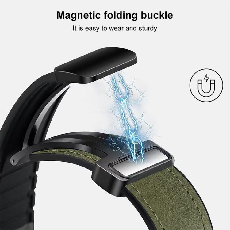 xDfind Crazy Horse Pattern Silicone Skin Magnetic Buckle Watch Band, For Amazfit T-Rex 3