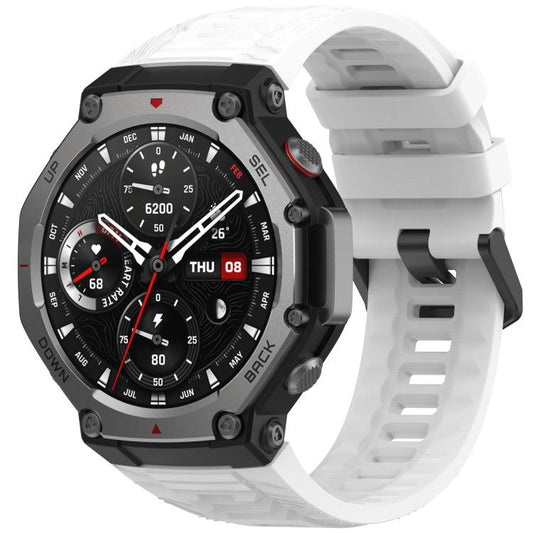 xDfind Solid Color Black Buckle Silicone Watch Band, For Amazfit T-Rex 3