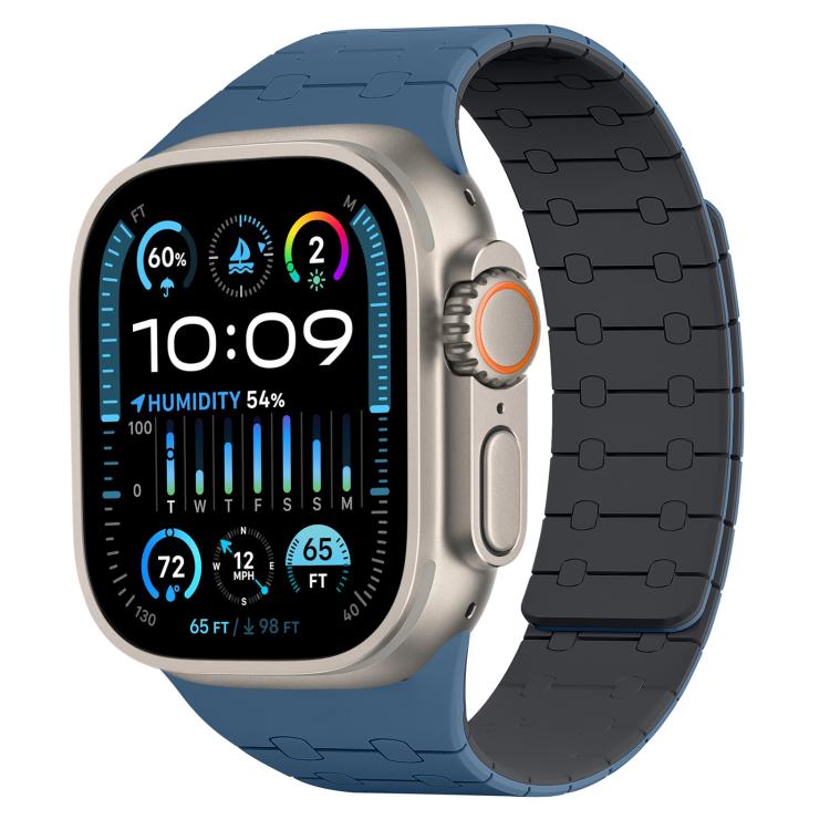 xDfind Contrasting Colors Magnetic Silicone Watch Band, For Apple Watch 42 / 44 / 45 / 46 / 49mm, For Apple Watch 38 / 40 / 41 / S10 42mm
