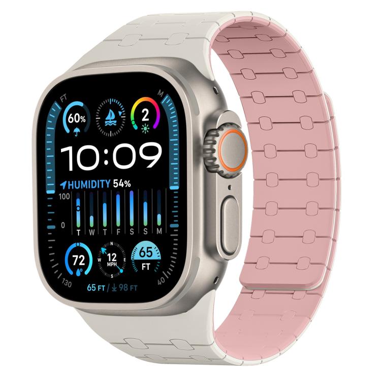 xDfind Contrasting Colors Magnetic Silicone Watch Band, For Apple Watch 42 / 44 / 45 / 46 / 49mm, For Apple Watch 38 / 40 / 41 / S10 42mm