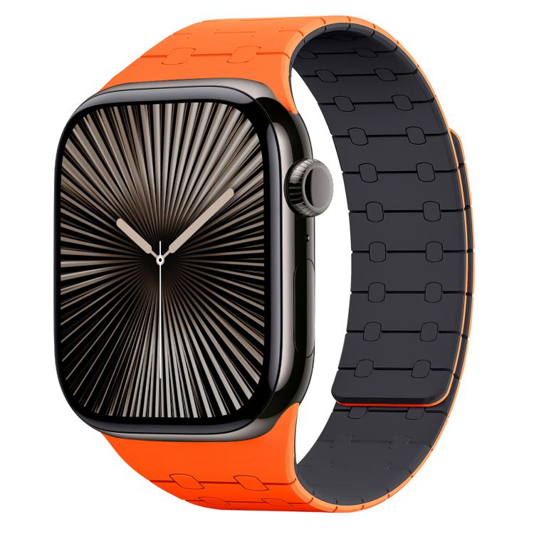 xDfind Contrasting Colors Magnetic Silicone Watch Band, For Apple Watch 42 / 44 / 45 / 46 / 49mm, For Apple Watch 38 / 40 / 41 / S10 42mm