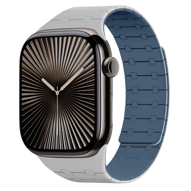 xDfind Contrasting Colors Magnetic Silicone Watch Band, For Apple Watch 42 / 44 / 45 / 46 / 49mm, For Apple Watch 38 / 40 / 41 / S10 42mm