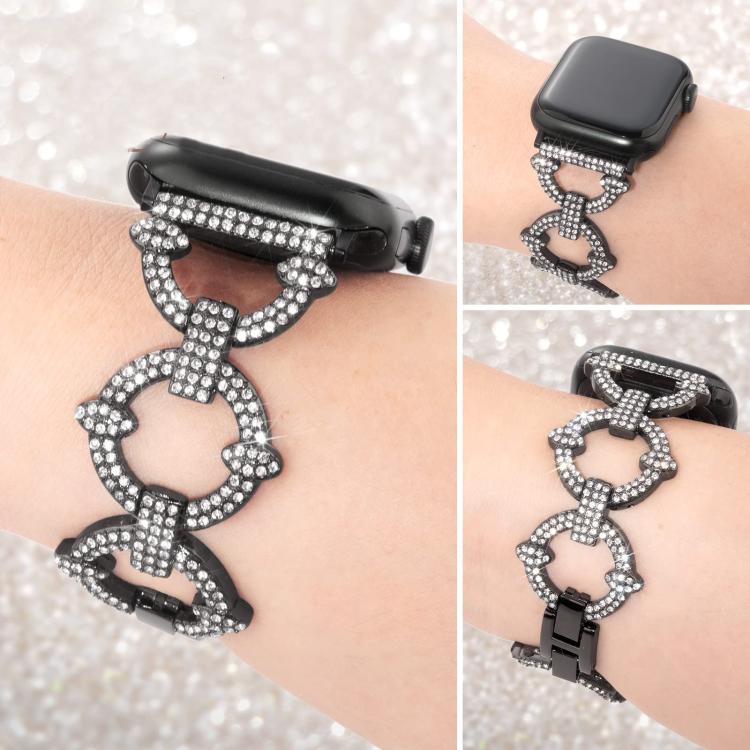 xDfind O-shaped Diamond Metal Watch Band, For Apple Watch 42 / 44 / 45 / 46 / 49mm, For Apple Watch 38 / 40 / 41 / S10 42mm