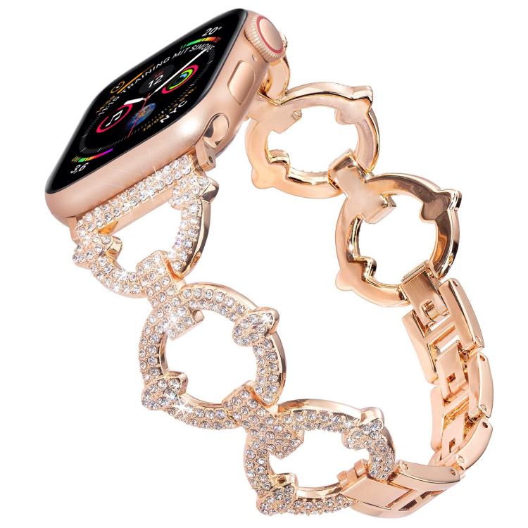 xDfind O-shaped Diamond Metal Watch Band, For Apple Watch 42 / 44 / 45 / 46 / 49mm, For Apple Watch 38 / 40 / 41 / S10 42mm