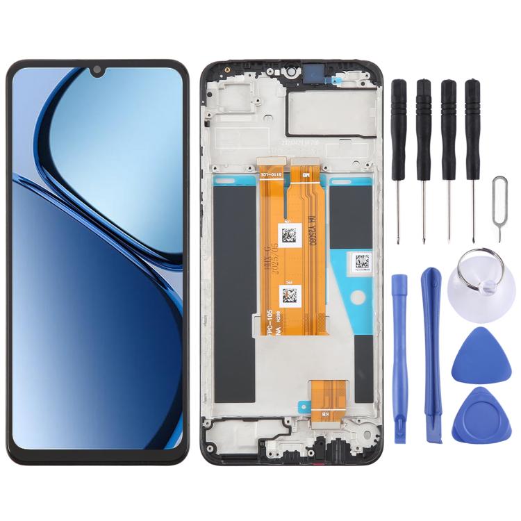 OEM LCD Screen Digitizer Full Assembly with Frame, For Realme 14x India, For Realme 14x RMX5020, For Realme C75 4G RMX3941, For Realme C65s, For Realme C65 5G, For Realme C61 4G RMX3939 RMX3930, For Realme Narzo N63 4G, For Realme C63 4G               ...