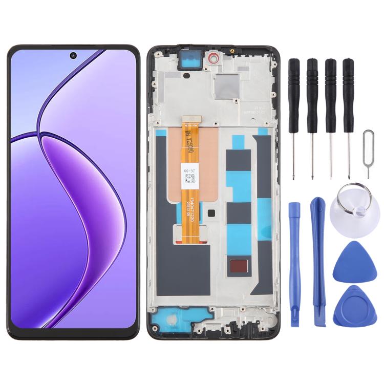 OEM LCD Screen Digitizer Full Assembly with Frame, For Realme 14x India, For Realme 14x RMX5020, For Realme C75 4G RMX3941, For Realme C65s, For Realme C65 5G, For Realme C61 4G RMX3939 RMX3930, For Realme Narzo N63 4G, For Realme C63 4G               ...
