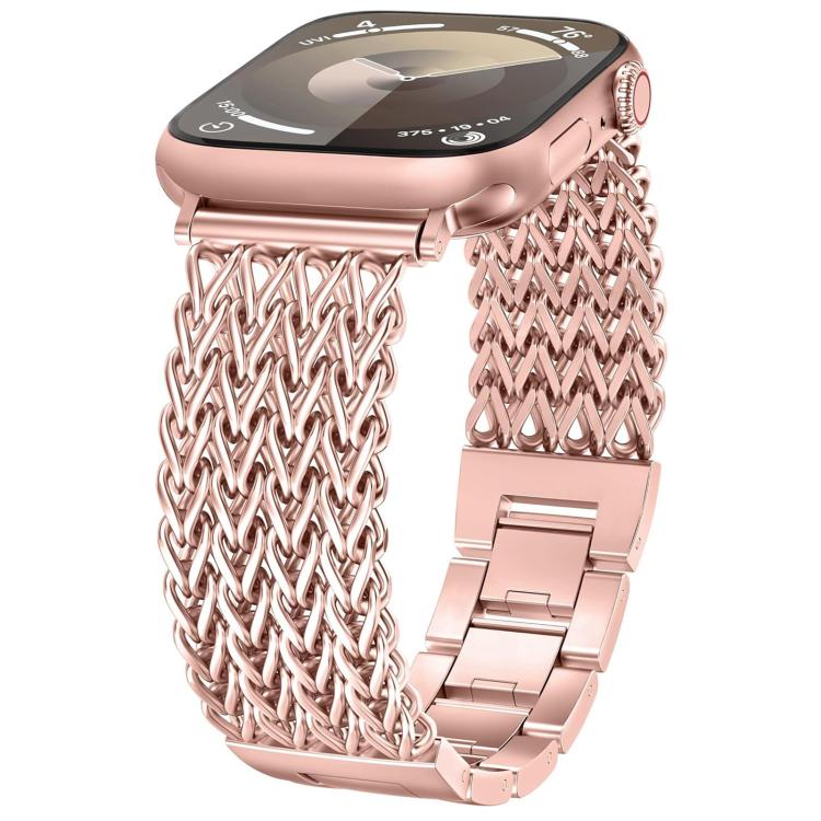xDfind Herringbone Braided Stainless Steel Watch Band, For Apple Watch 42 / 44 / 45 / 46 / 49mm, For Apple Watch 38 / 40 / 41 / S10 42mm