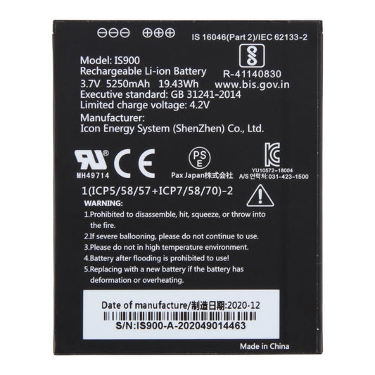 For PAX A920C POS IS900 3.7V 5250mAh Battery, For PAX A920C