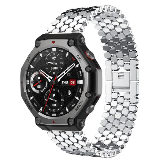 xDfind Fish Scale Texture Metal Watch Band, For Amazfit T-Rex 3