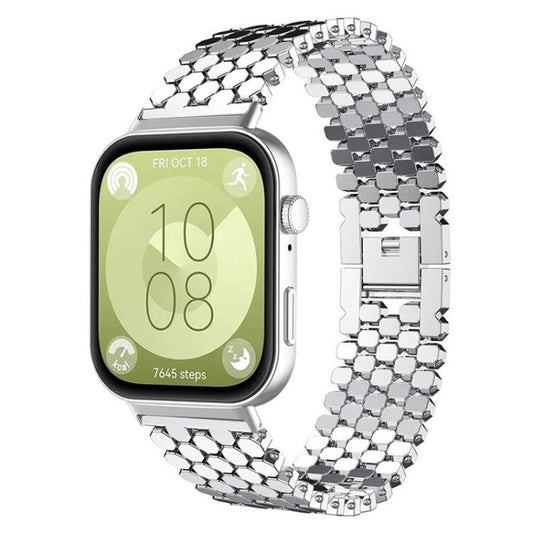 xDfind Fish Scale Texture Metal Watch Band, For Huawei Watch Fit4 / Fit4 Pro / Fit3