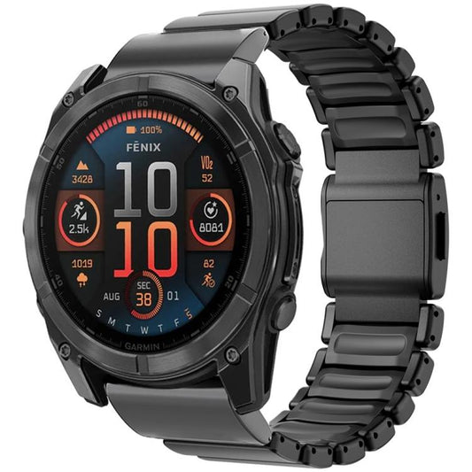 Magnetic Norman Buckle Integrated One-bead Titanium Alloy Watch Band, For Garmin 26mm