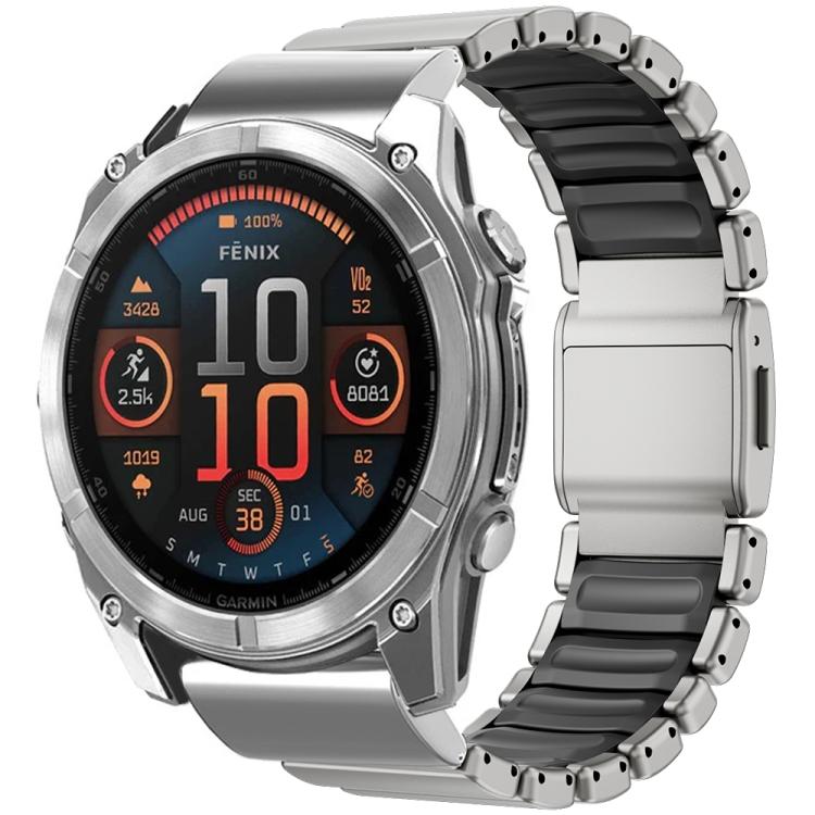 Magnetic Norman Buckle Integrated One-bead Titanium Alloy Watch Band, For Garmin 26mm