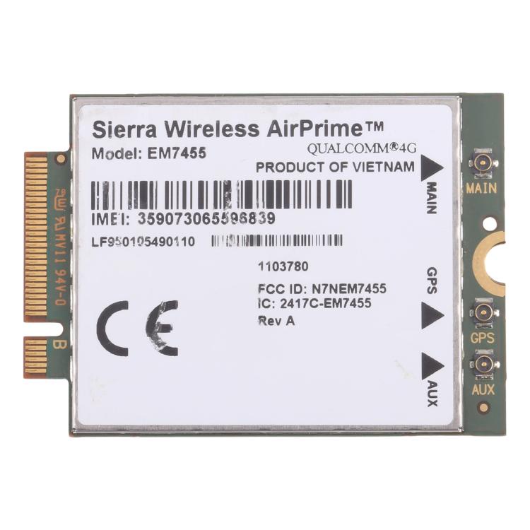 Huasj EM7455 1103582 FDD/TDD LTE Cat6 NGFF M.2 4G Module 300Mbps For Laptop / 4G router, EM7455