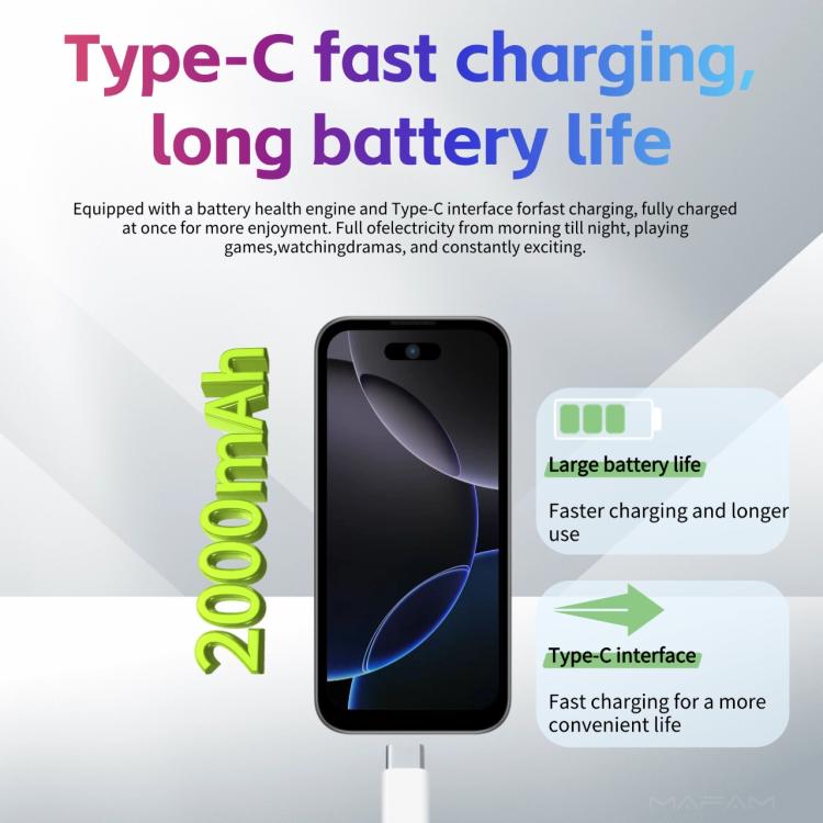 16 Pro Max, 1GB+16GB, 3.75 inch Android 8.1 MediaTek MT6580 Quad Core, Network: 3G, Dual SIM