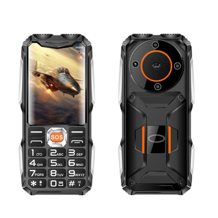 H5000 Elder Rugged Phone, 4000mAh Battery, 2.8 inch, 21 Keys, Network: 2G, LED Flashlight, FM, Dual SIM, EU Plug