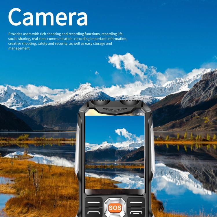 H5000 Elder Rugged Phone, 4000mAh Battery, 2.8 inch, 21 Keys, Network: 2G, LED Flashlight, FM, Dual SIM, EU Plug