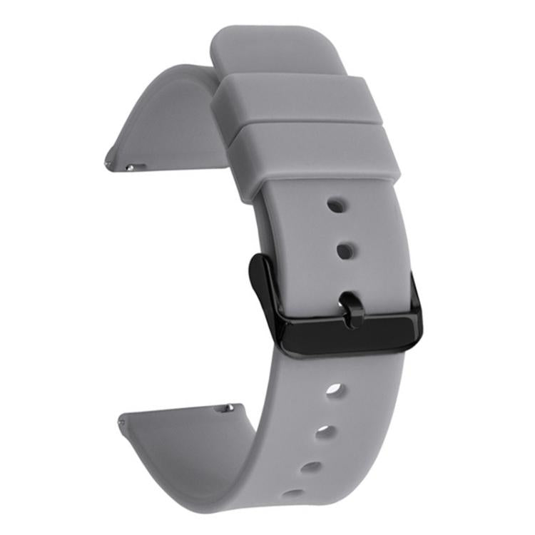 xDfind Stainless Steel Black Pin Buckle Solid Color Silicone Waterproof Watch Band, 16mm, 18mm, 19mm