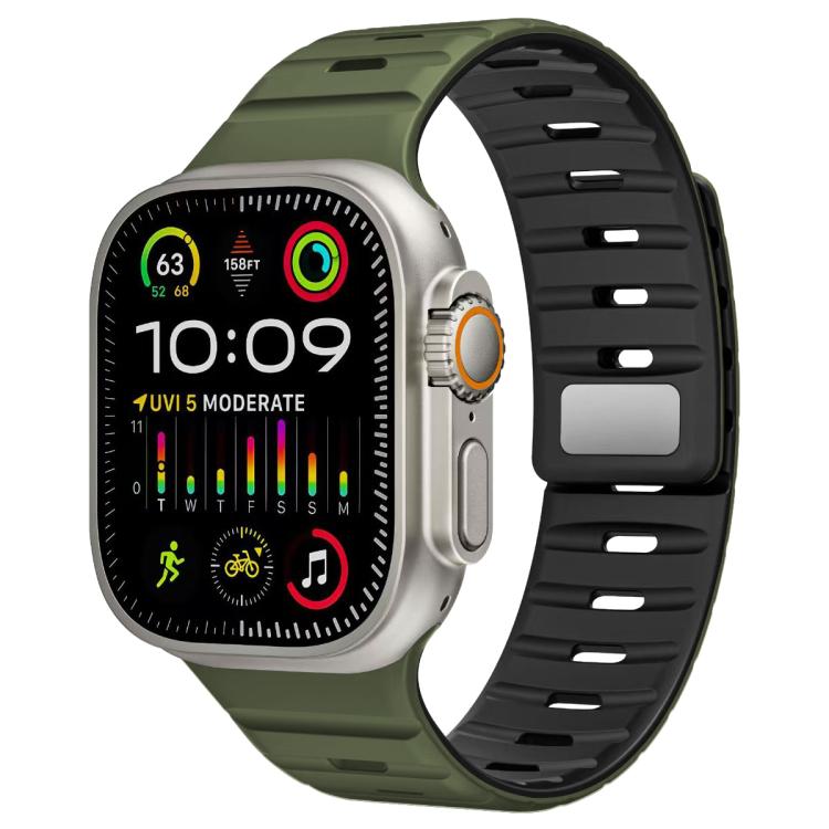 xDfind Magnetic Norman Buckle Silicone Watch Band, For Apple Watch 42 / 44 / 45 / 46 / 49mm, For Apple Watch 38 / 40 / 41 / S11 42mm