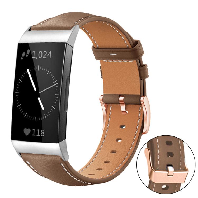 xDfind Rose Gold Buckle Black Shark Fine Grain Vegan Leather Watch Band, For Fitbit Charge 6 / 5, For Fitbit Versa 4 / 3 / Sense2 / 1, For Fitbit Charge 4 / 3