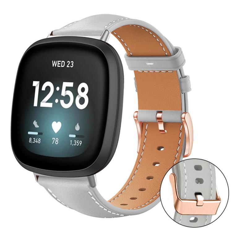xDfind Rose Gold Buckle Black Shark Fine Grain Vegan Leather Watch Band, For Fitbit Charge 6 / 5, For Fitbit Versa 4 / 3 / Sense2 / 1, For Fitbit Charge 4 / 3