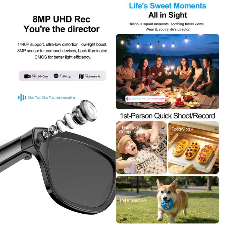 XK One Mac 8MP Voice Touch Control Smart Color Changing Lenses AI Smart Glasses