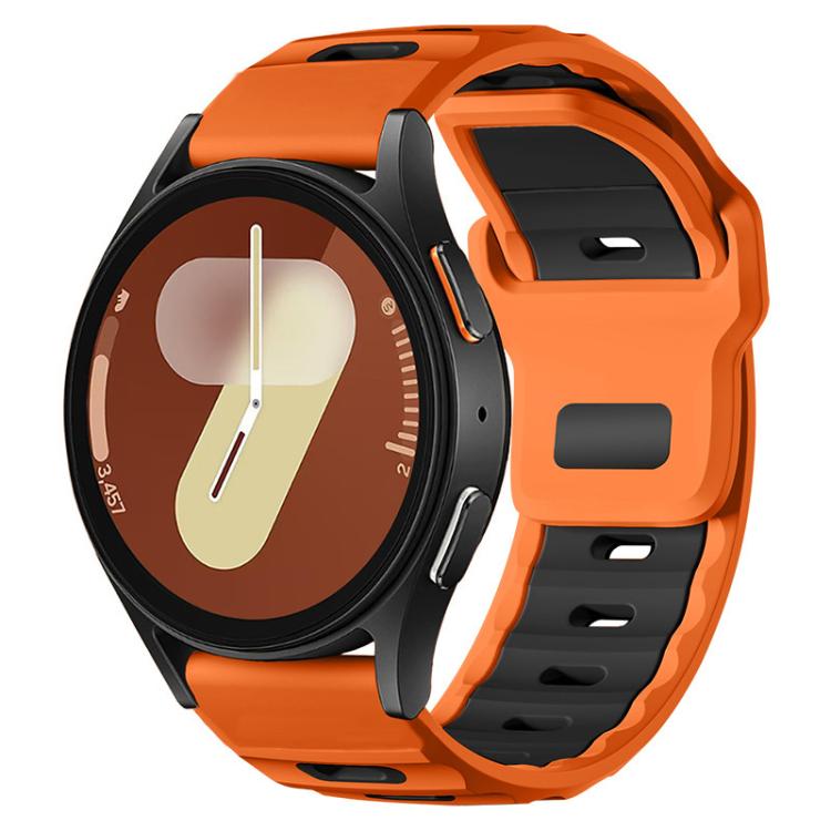 xDfind Flat-head Dual-color Silicone Watch Band, For Samsung Galaxy Watch7 / FE / 6 / 5 / 4