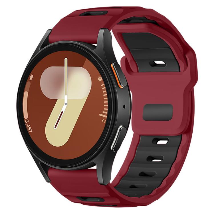 xDfind Flat-head Dual-color Silicone Watch Band, For Samsung Galaxy Watch7 / FE / 6 / 5 / 4