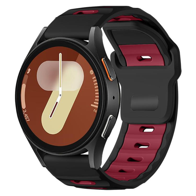 xDfind Flat-head Dual-color Silicone Watch Band, For Samsung Galaxy Watch7 / FE / 6 / 5 / 4