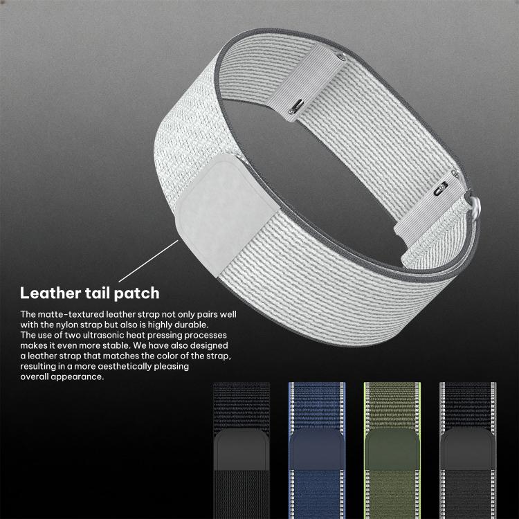 For Amazfit Helio Strap xDfind Covered Nylon Loop Band, 280mm Wristband, 420mm Arm Strap