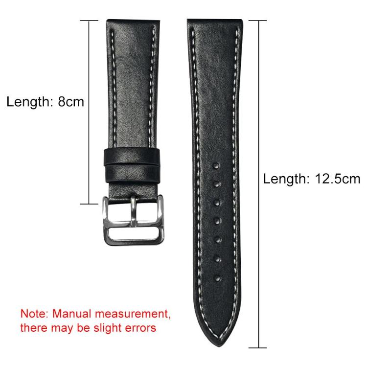 xDfind Flat Head Black Shark Fine Grain Leather Watch Band, For Google Pixel Watch 5 / 4 / 3 / 2 / 1 41mm, For Google Pixel Watch 5 / 4 / 3 45mm