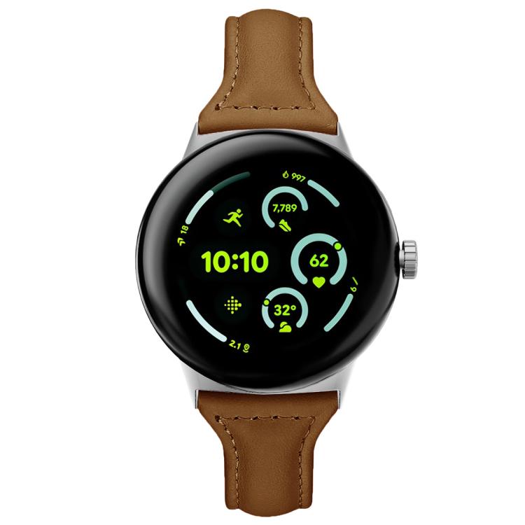xDfind Slim Genuine Leather Watch Band, For Google Pixel Watch 5 / 4 / 3 / 2 / 1 41mm, For Google Pixel Watch 5 / 4 / 3 45mm
