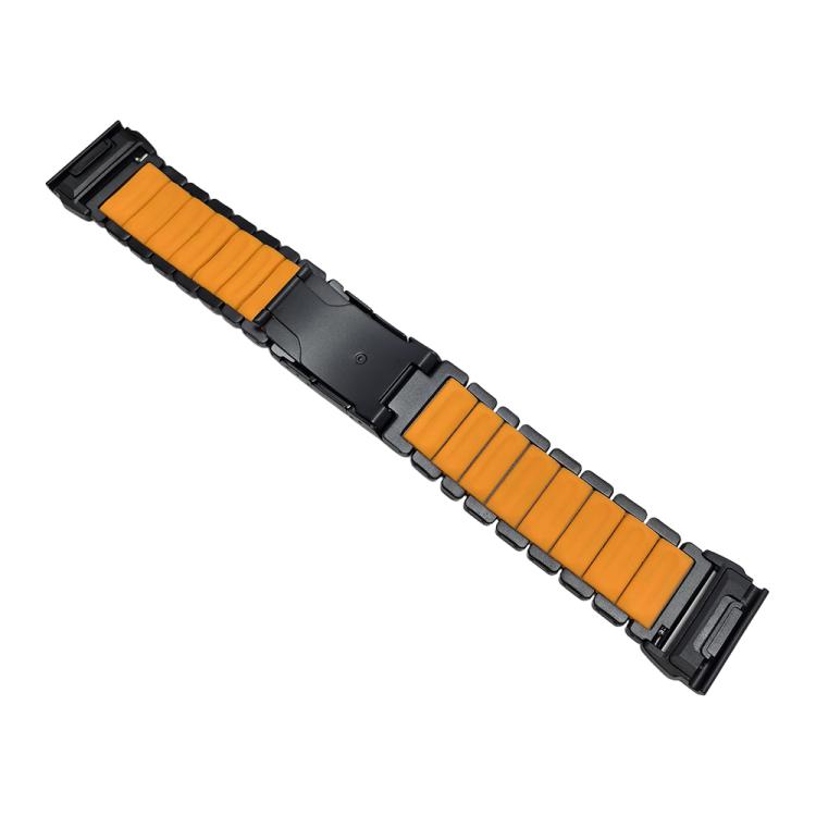 Turtle Buckle Dual Color Titanium Metal Silicone Watch Band, For Garmin 26mm