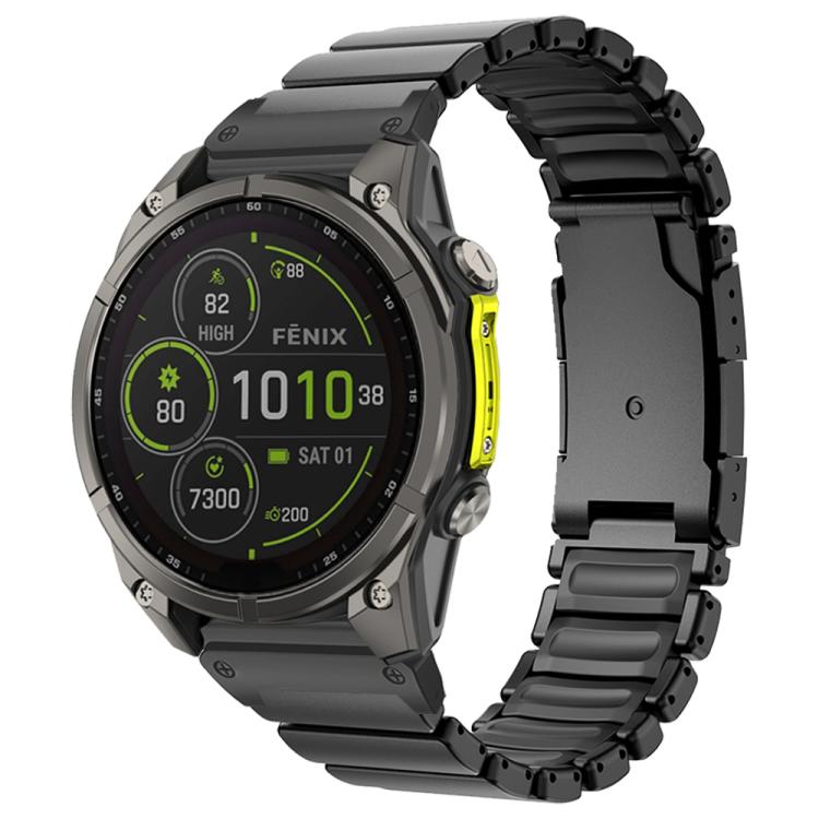 Turtle Buckle Dual Color Titanium Metal Silicone Watch Band, For Garmin 26mm