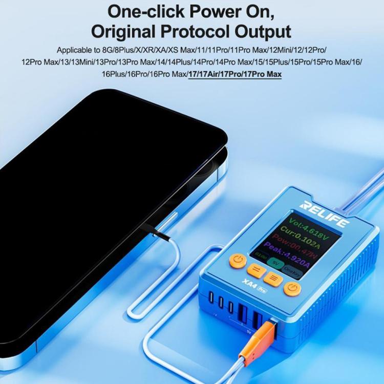 RELIFE XA4 Pro One-Touch HD Display Power Cable with USB / Type-C Dual Interface for iPhone 8-17 Pro Max