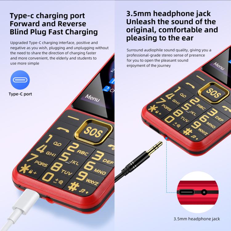 YEEMI K3+ 4G Keypad Phone, 2.4 inch, LED Flashlight, Big Keyboard Big Fonts, SOS, Network: 4G, Dual SIM