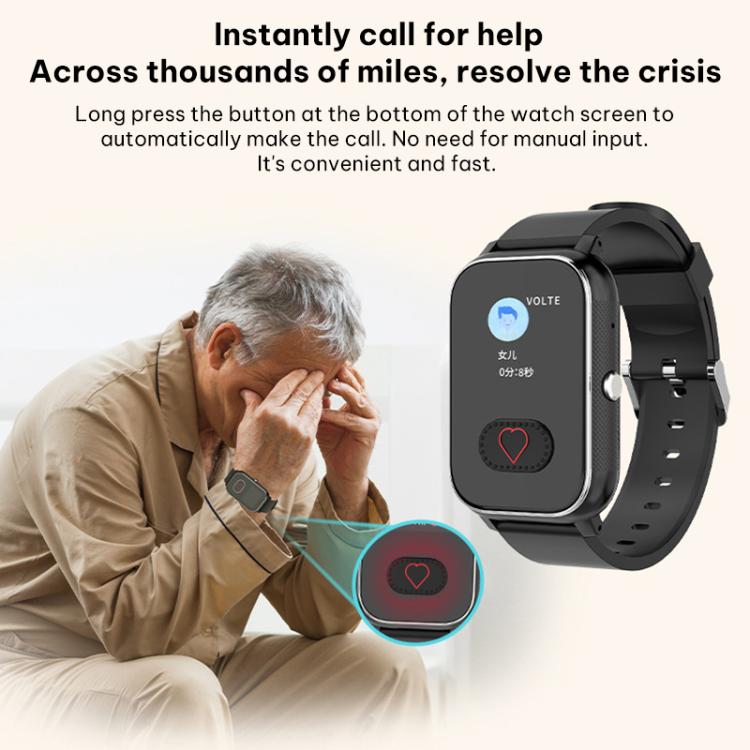 FA96S 1.0-inch Screen 4G Network GPS Tracking Elderly Care Smart Watch, Eurasia-Africa Version, American Version